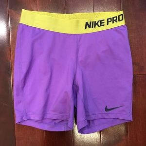 purple nike compression shorts